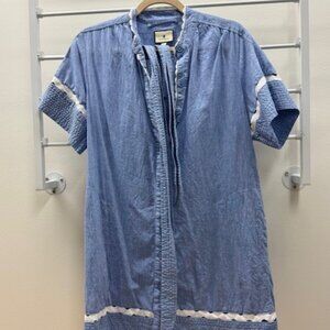 Tuckernuck Blue Chambray Dress with White Trim